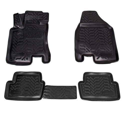 Ковры для Nissan Qashqai (07-14), 4 шт., выс.борт, 3D с подпятником, ТЭП, черн.
