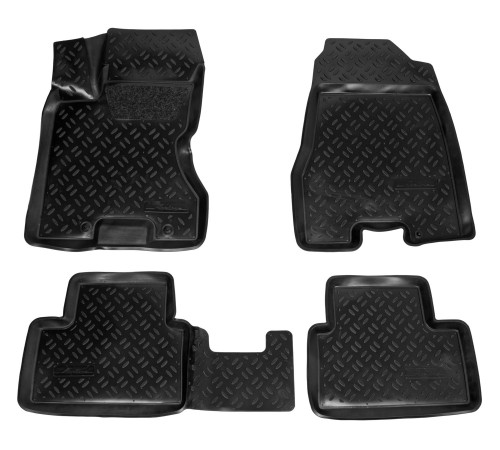 Ковры для Nissan X-Trail (07-14), 4 шт., выс.борт, 3D с подпятником, ТЭП, черн.
