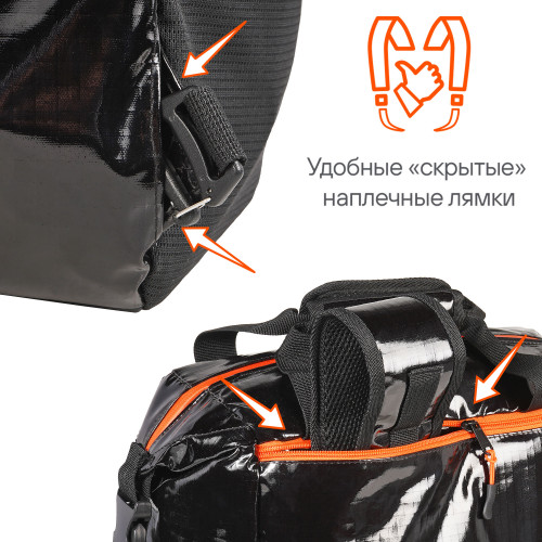 Сумка-холодильник (термосумка) рюкзак 19 л, 39*31*16см, Ripstop, водонепр.,черн.