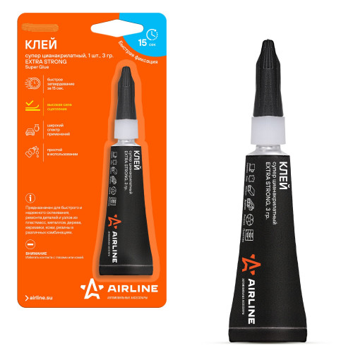 Клей супер гель цианакрилатный EXTRA STRONG, тюбик 3г., блистер