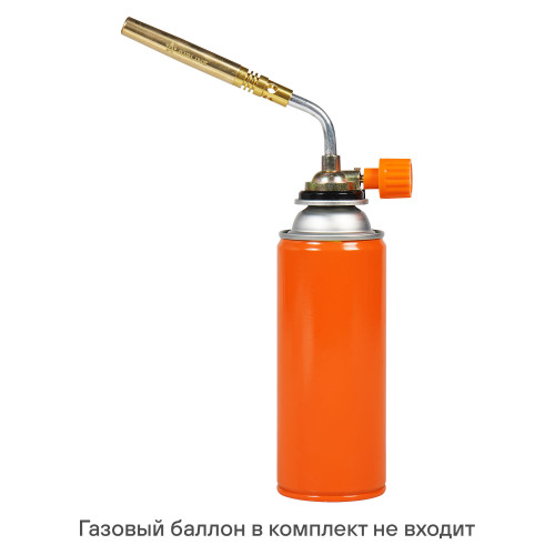 Горелка газовая на цанговый баллон, ручн.поджиг, сопло D12*108мм с набором для пайки (припой,флюс)