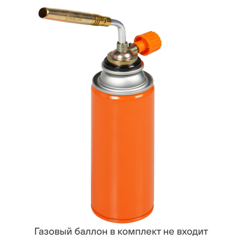 Горелка газовая на цанговый баллон, ручн.поджиг, сопло D12*108мм с набором для пайки (припой,флюс)