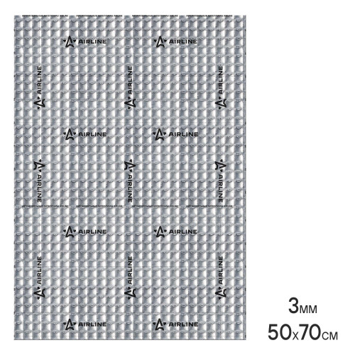 Шумоизоляция (вибро) "Base 3" (50*70 см), КС, 3 мм, фольга 60 мкм. КМП 0,23