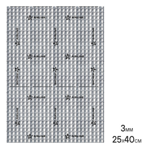 Шумоизоляция (вибро) "Base 3" (25*40 см), КС, 3 мм, фольга 60 мкм. КМП 0,23