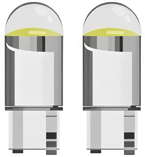 Лампа светодиодная W5W (T10) STANDARD, 2000K (Оранжевый), 12В, 0.2Вт, 1LED, Полярная, комплект 2 шт.