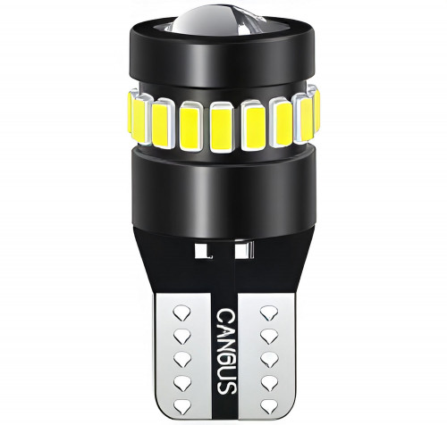 Лампа светодиодная W5W (T10) PRO, 6000K (Белый), 12В, 2.4Вт, 19LED, Биполярная, Обманка CAN bus