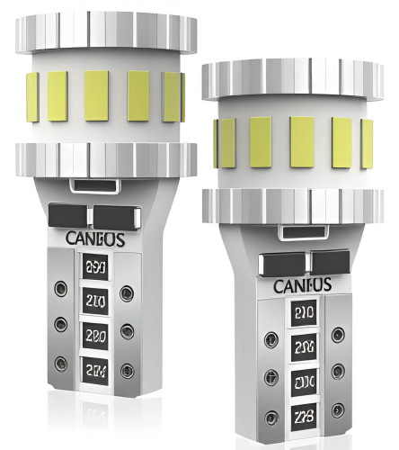 Лампа светодиодная W5W (T10) PRO, 6000K (Белый), 12В, 1.92Вт, 24LED, Биполярная, Обманка CAN bus, комплект 2 шт.