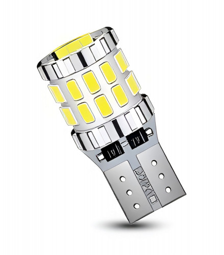 Лампа светодиодная W5W (T10) PRO, 6000K (Белый), 12В, 2.35Вт, 30LED, Биполярная, Обманка CAN bus