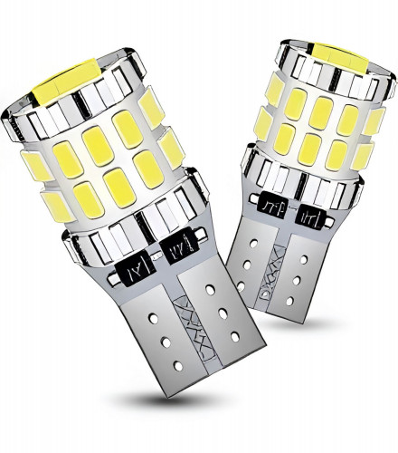 Лампа светодиодная W5W (T10) PRO, 6000K (Белый), 12В, 2.35Вт, 30LED, Биполярная, Обманка CAN bus, комплект 2 шт.