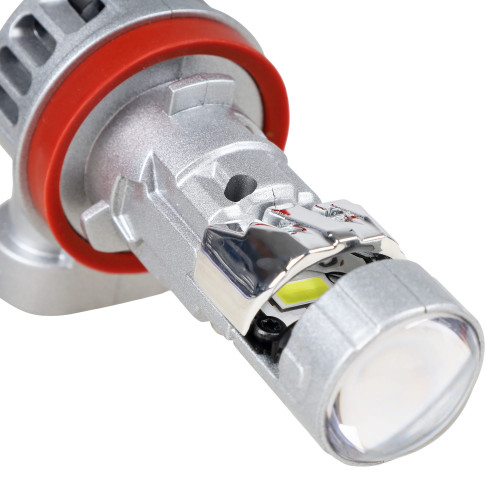 Лампа светодиодная H11/H8 MINI LENS, 40Вт, 4800Лм (2400Лм x 2), 6500К (Белый), 12В, комплект 2 шт.