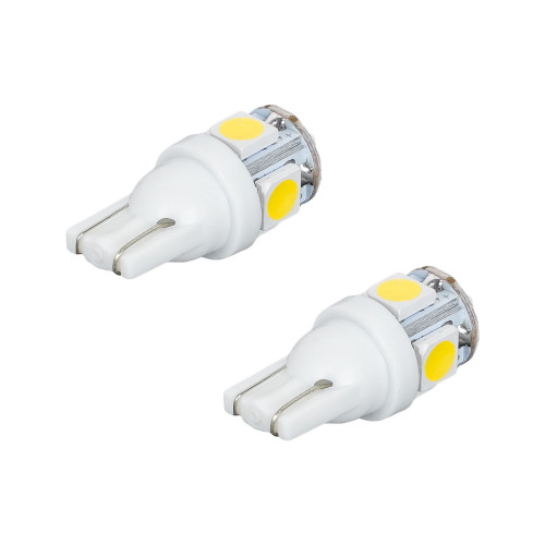 Лампа светодиодная W5W (T10) STANDARD, 6000K (Белый), 12В, 0.7Вт, 5LED, Полярная
