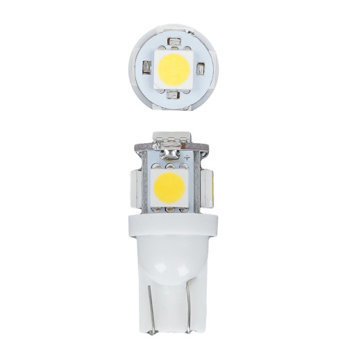 Лампа светодиодная W5W (T10) STANDARD, 6000K (Белый), 24В, 0.6Вт, 5LED, Полярная