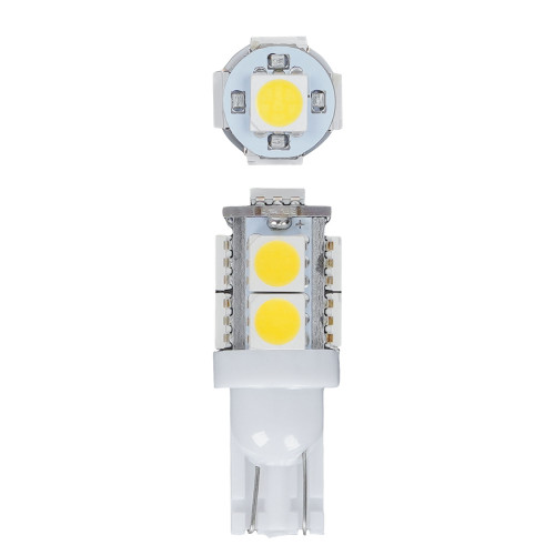 Лампа светодиодная W5W (T10) STANDARD, 6000K (Белый), 24В, 1.2Вт, 9LED, Полярная
