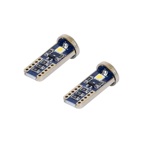 Лампа светодиодная W5W (T10) PRO, 6000K (Белый), 12В, 2Вт, 3LED, Биполярная, Обманка CAN bus