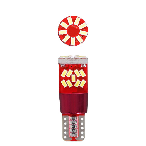 Лампа светодиодная W5W (T10) PRO, 6000K (Белый), 12/24В, 2.3Вт, 27LED, Биполярная, Обманка CAN bus