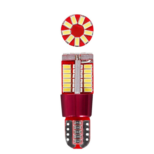 Лампа светодиодная W5W (T10) PRO, 6000K (Белый), 12/24В, 2.8Вт, 57LED, Биполярная, Обманка CAN bus