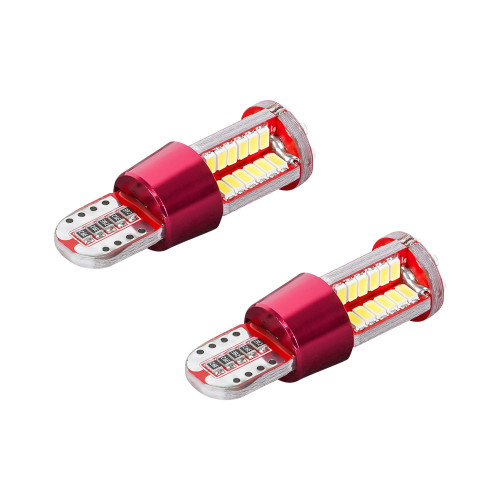 Лампа светодиодная W5W (T10) PRO, 6000K (Белый), 12/24В, 2.8Вт, 57LED, Биполярная, Обманка CAN bus
