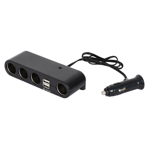 Разветвитель прикуривателя 4 гнезда 5А + 2xUSB 2.4A