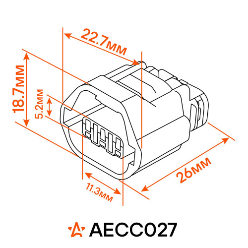 Разъём 3 pin с проводами для датчика фазы Mitsubishi Lancer IX, Hyundai Getz