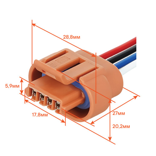 Разъём 4 pin с проводами для катушки зажигания Лада, Chevrolet, Daewoo, Geely