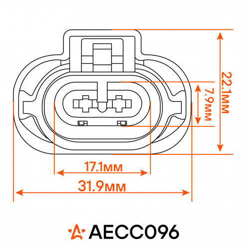 Разъем 2 pin с проводами цоколя лампы H8, H11, жгута ПТФ VAG, Renault, Nissan, Hyundai