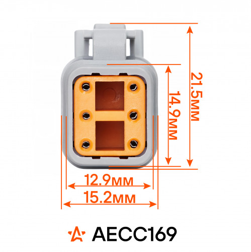 Разъем 6 pin с проводами серии Deutsch для ГАЗ, КАМАЗ, DAF, IVECO, MAN, Scania
