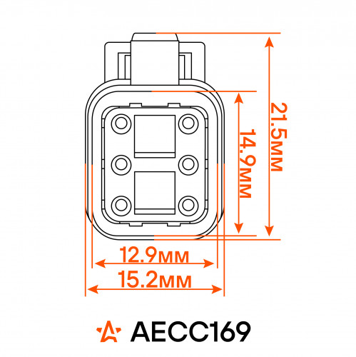 Разъем 6 pin с проводами серии Deutsch для ГАЗ, КАМАЗ, DAF, IVECO, MAN, Scania