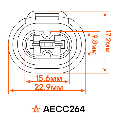 Разъем 2 pin без проводов для заднего датчика ABS VAG Octavia I, Golf IV