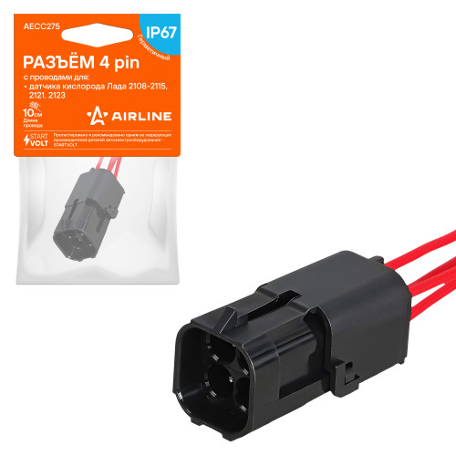 Разъём 4 pin с проводами для датчика кисл. Лада 2108-2115, 2121, 2123
