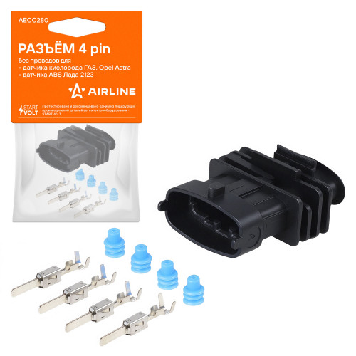 Разъём 4 pin без проводов для датчика кисл. ГАЗ, Opel Astra; для датчика ABS Лада 2123