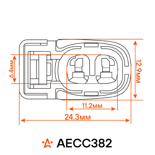 Разъём 2 pin без проводов для катушки зажигания Лада Largus, Renault Logan, Hyundai Accent