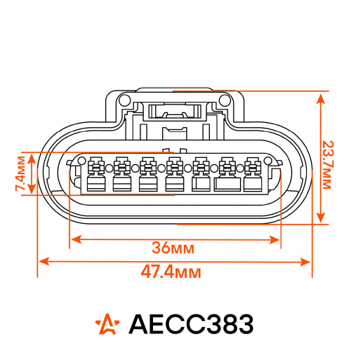 Разъём 7 pin без проводов для катушки зажигания Chevrolet Cruze, Lacetti, Opel Astra, Mokka