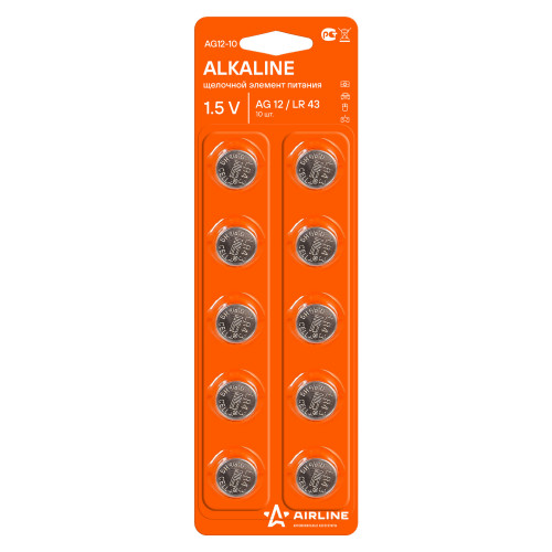 Батарейка AG12/LR43 щелочная 10 шт.