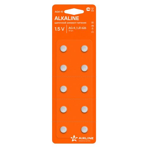 Батарейка AG4/LR626 щелочная 10 шт.