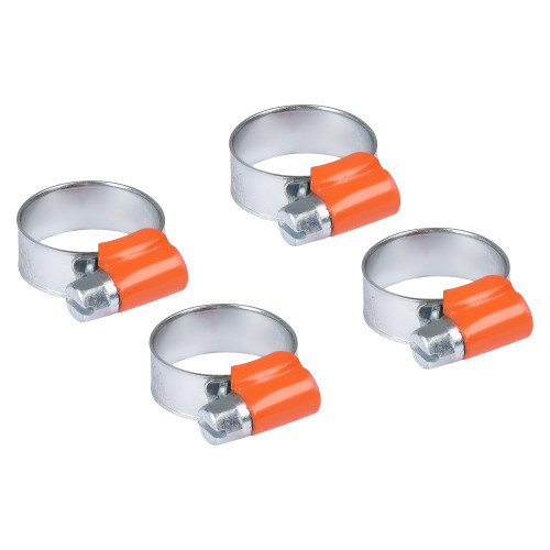 Хомуты 12-22/9,7мм, червячные PRO, усиленные, W1(оцинк.) компл.4 шт.,подложка
