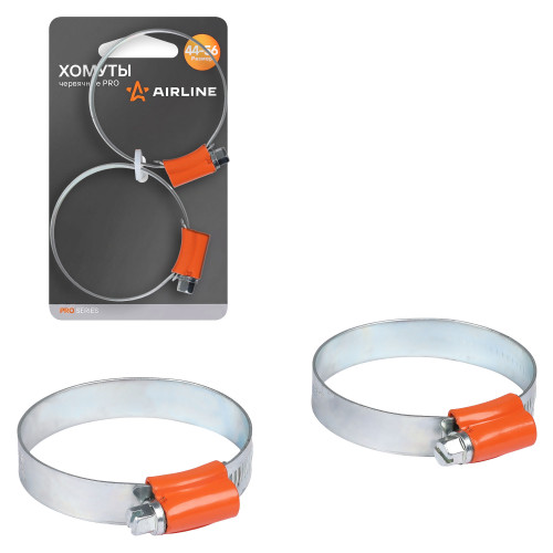 Хомуты 44-56/11,7мм, червячные PRO, усиленные, W1(оцинк.)компл.2шт.,подложка