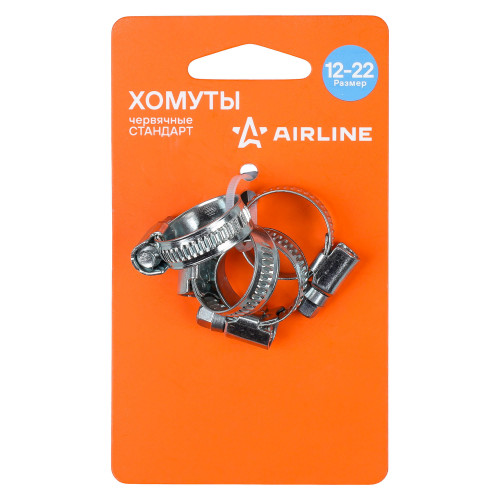 Хомуты 12-22/9мм, червячные,стандарт, W1(оцинк) компл.4шт.,подложка