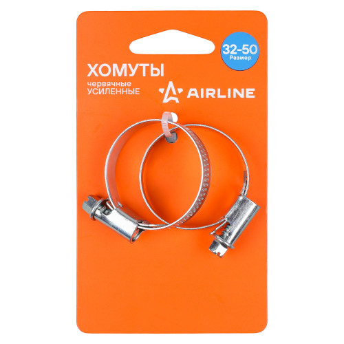 Хомуты 32-50/9мм, червячные, усиленные, W1(оцинк) компл.2шт.,подложка