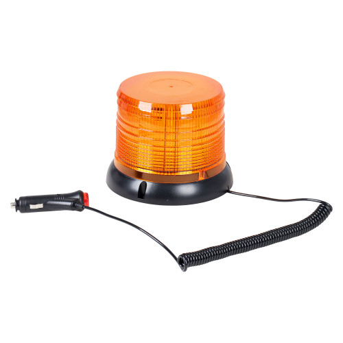 Маяк проблесковый светодиодный PLUS, 15Вт, 30LED, 12/24В, 2 режима, магнитное/болтовое крепление, штекер прикуривателя, D-160мм, H-125мм