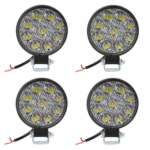 Фара светодиодная круглая, 9LED, дальний свет, 9Вт, 83х83х22, 12В, комплект 4 шт., STANDARD