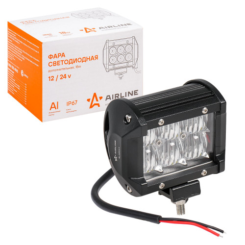 Фара (балка) светодиодная двухрядная, 6LED, ближний свет (5D линза), 18Вт, 98х78х65мм, 12/24В