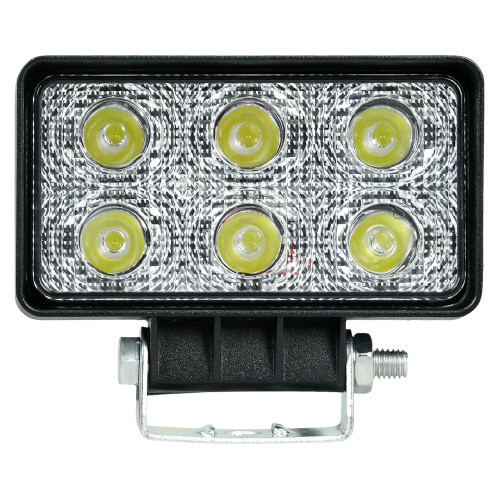 Фара светодиодная прямоугольная, 6LED, дальний свет, 18Вт, 110x81x46мм, 12/24В, PLUS