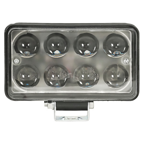 Фара светодиодная прямоугольная, 8LED, дальний свет (4D линза), 24Вт, 151x90x52мм, 12/24В, PLUS