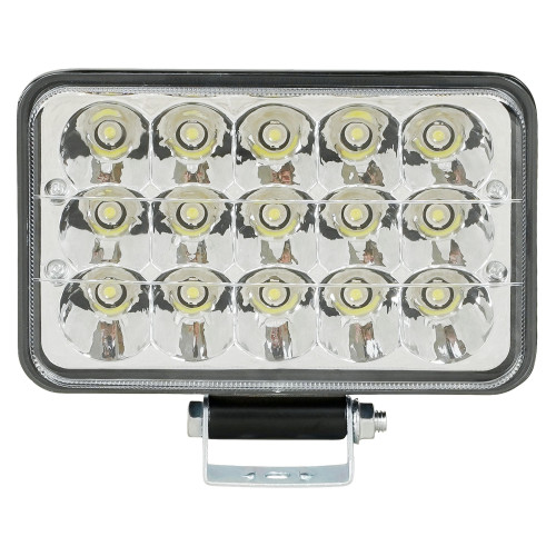 Фара светодиодная прямоугольная, 15LED, направленный свет (Ближний/Дальний), 45Вт, 165x108x74мм, 12/24В, PRO