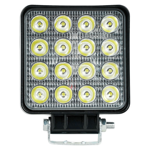 Фара светодиодная квадратная, 16LED, дальний свет, 48Вт, 112x112x47мм, 12/24В, PRO