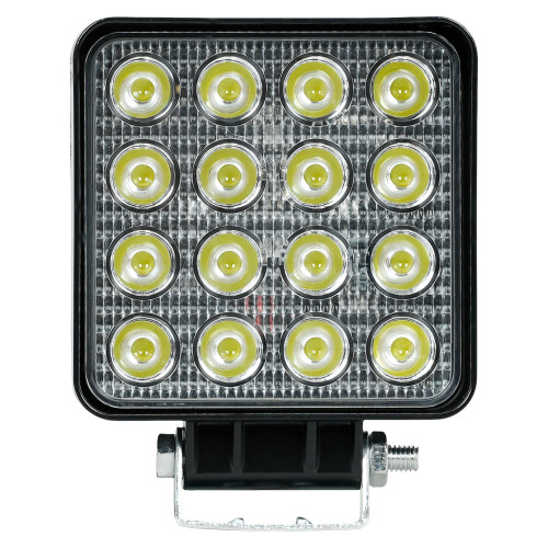 Фара светодиодная квадратная, 16LED, ближний свет, 48Вт, 112x112x47мм, 12/24В, PRO