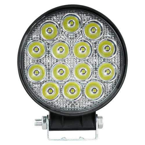 Фара светодиодная круглая, 14LED, дальний свет, 42Вт, 112x112x47мм, 12/24В, PRO