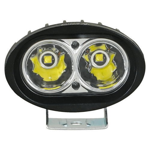 Фара светодиодная овальная, 2LED, дальний свет, 20Вт, 97x62x70мм, 12/24В, PLUS