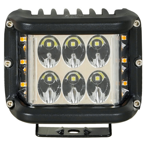Фара светодиодная прямоугольная, 12LED, дальний свет (Белый + Желтый), 12Вт, 97x97x76мм, 12/24В, PLUS