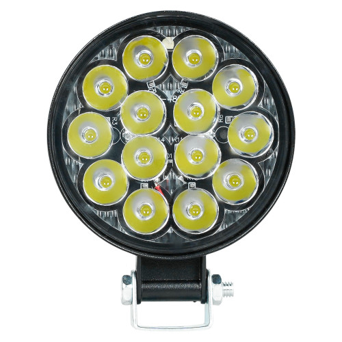 Фара светодиодная круглая, 14LED, дальний свет, 14Вт, 83х83х22мм, 12/24В, PLUS